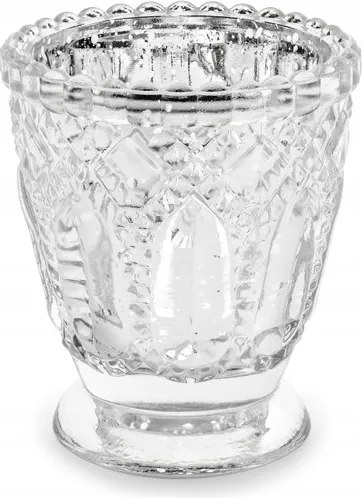 Gyertyatartó, ezüst, 8cm (1 op. 4 db)