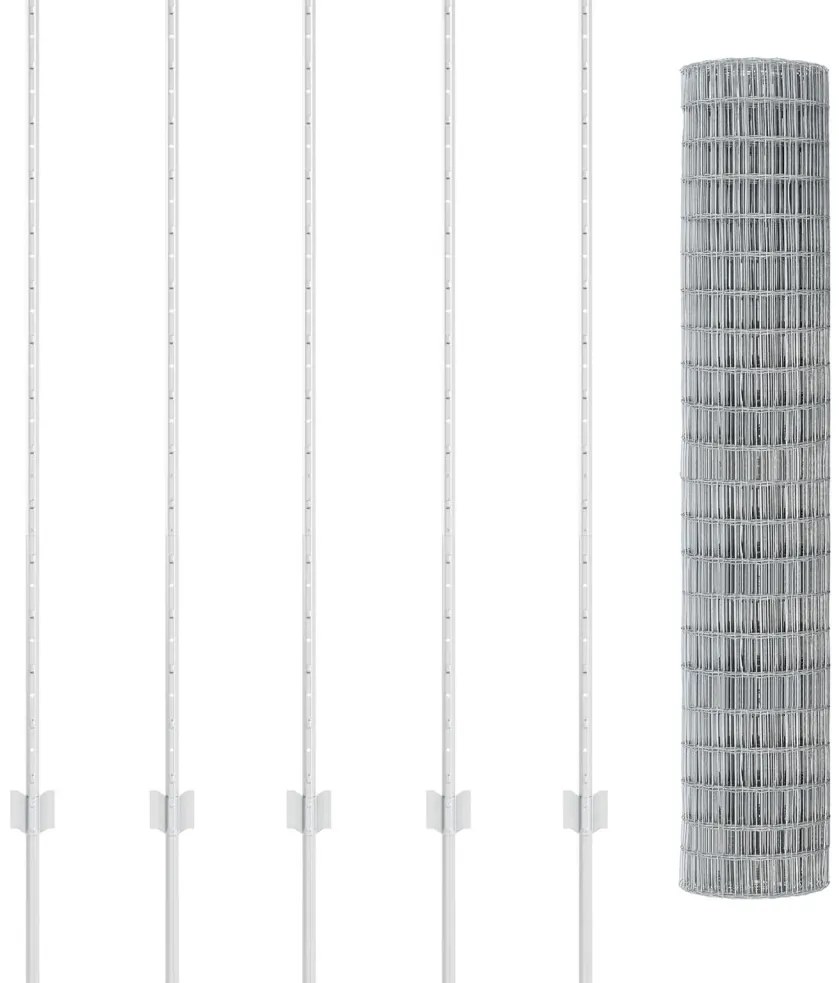 Kerti Kerítésszett 2 db-os készlet Galvanizált acél 10 x 1.4 m