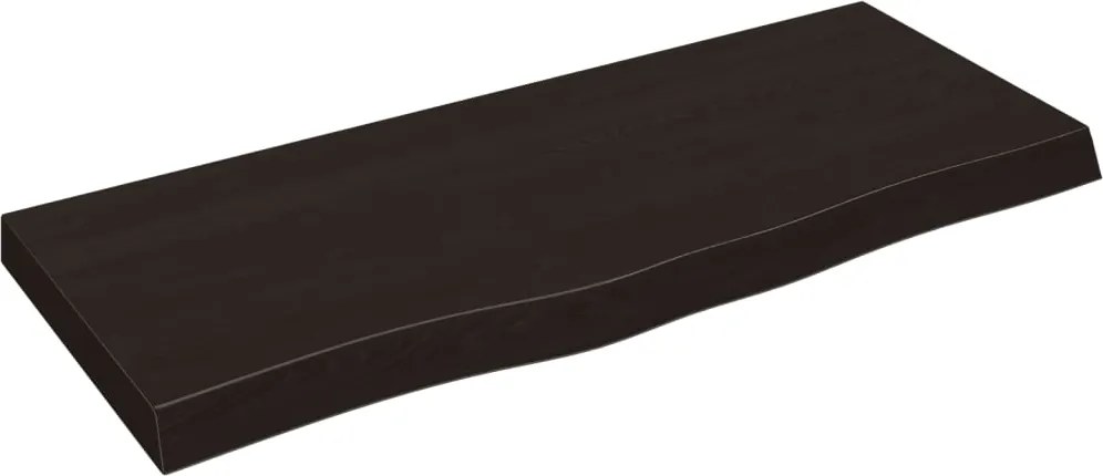vidaXL sötétbarna kezelt tömör tölgyfa asztallap 100x40x(2-6) cm
