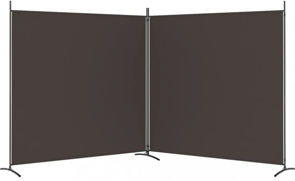 2 paneles barna szövet paraván 348x180 cm
