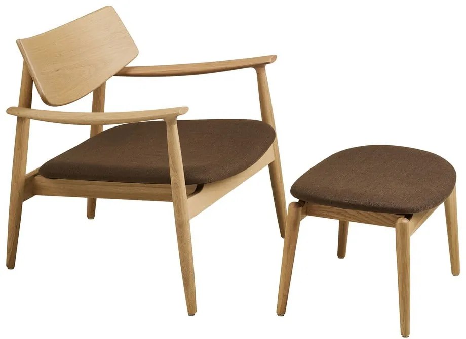 Barna fotel lábtartóval Olvera – House Nordic