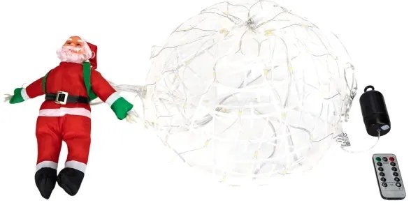 Aigostar - Kültéri karácsonyi LED dekoráció, 3×AA elemmel, IP44 védettség, Télapó