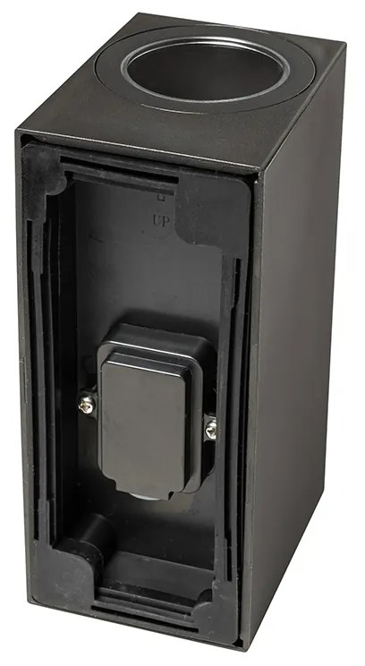 Modern kültéri fali lámpa fekete műanyagból 2-lámpás - Baleno