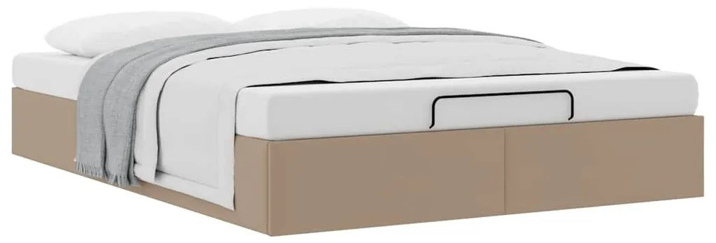 oszmán ágykeret matrac nélkül cappucino 140x190 cm műbőr