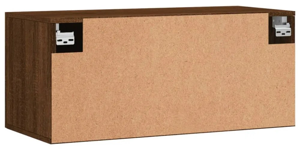 barna tölgyszínű szerelt fa faliszekrény 80x36,5x35 cm