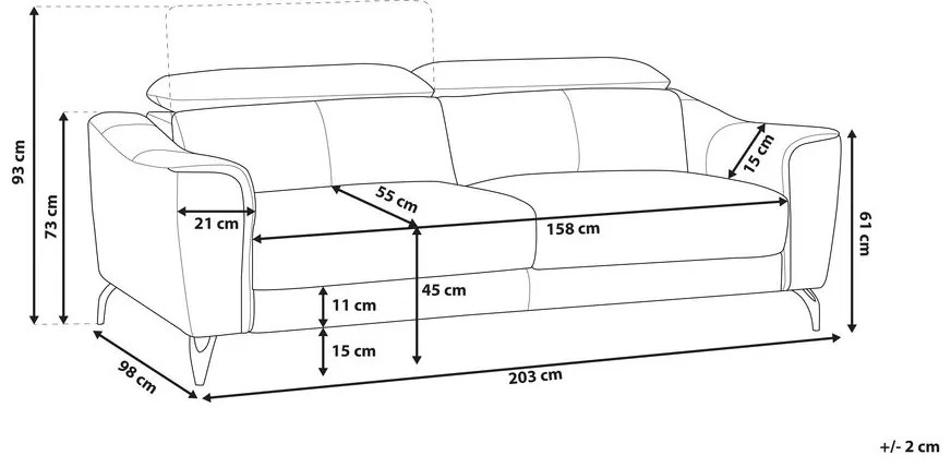Kifinomult Aranybarna Bőr Kanapé NARWIK Beliani