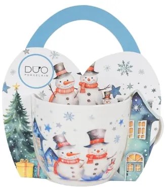 Karácsonyi hóemberes porcelán bögre 460 ml díszcsomagolásban Snowman
