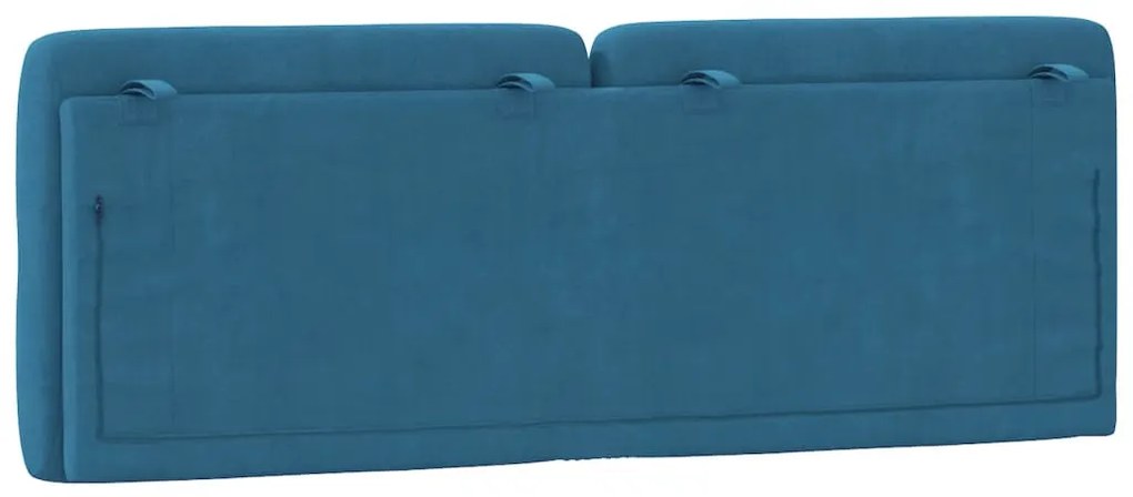 kék bársony fejtámla párna 140 cm