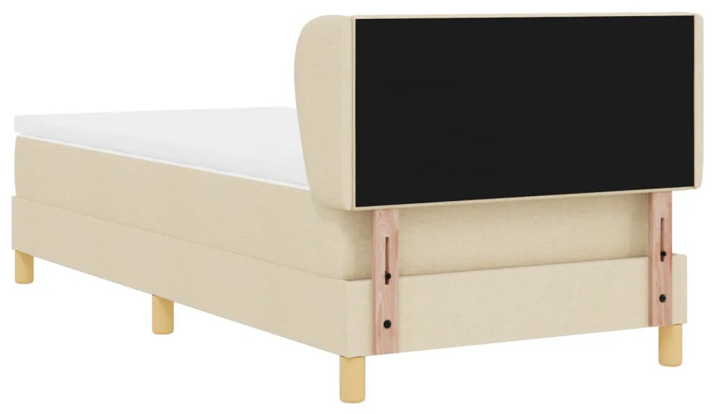 Boxspring Ágy Mattal - Krém - 80x200 cm - Szövet