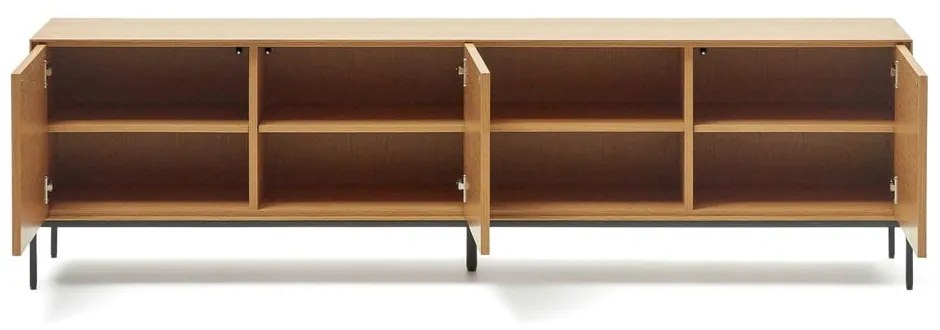 Natúr színű TV-állvány tölgyfa dekorral 195x55 cm Vedrana – Kave Home
