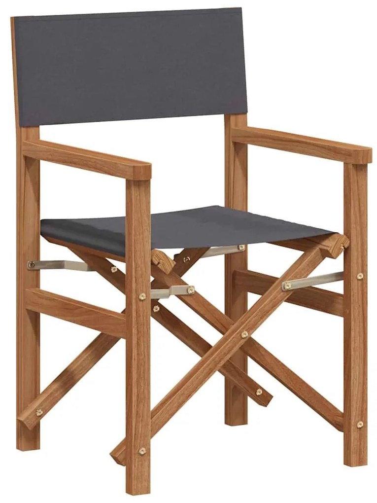 vidaXL Összecsukható rendezőszék Szürke 55 x 54 x 85 cm Tömör Teakfa