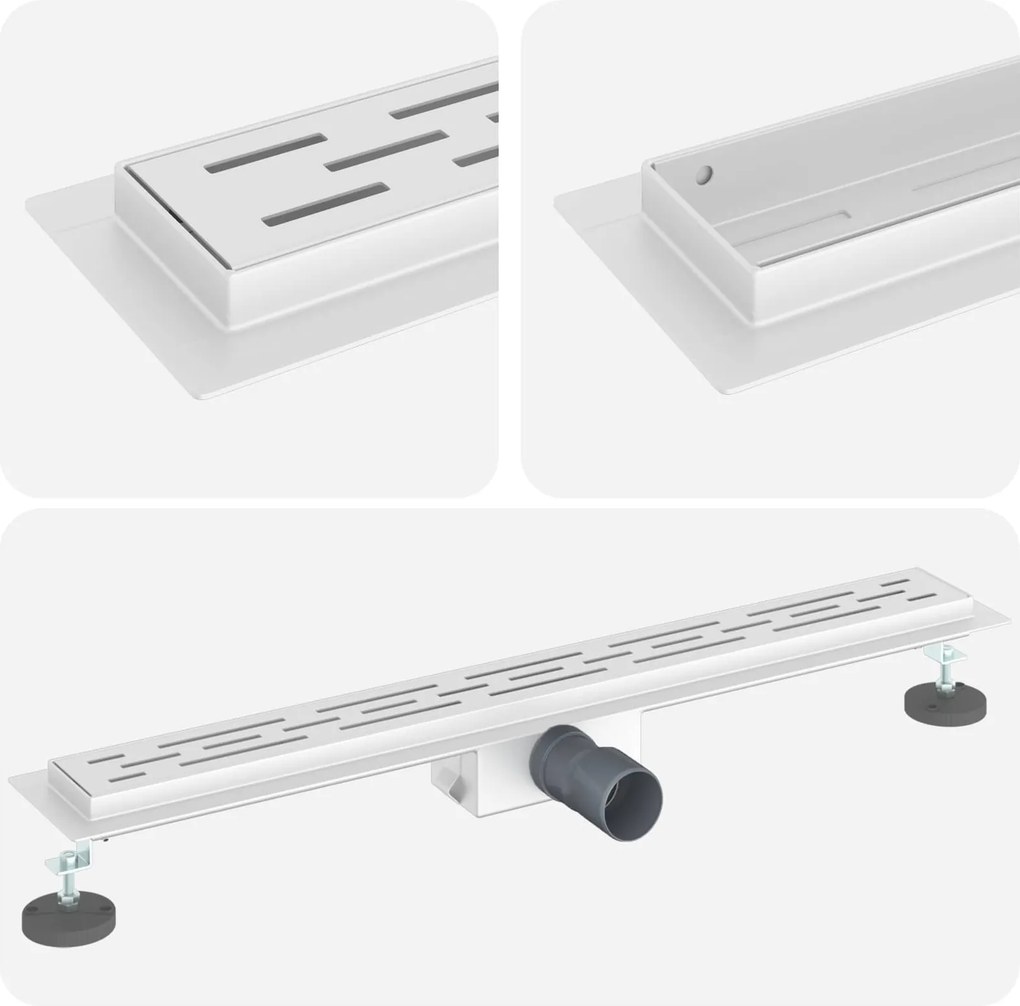 vidaXL Zuhanylefolyó vonalformával Ezüst 70 cm Rozsdamentes acél 304