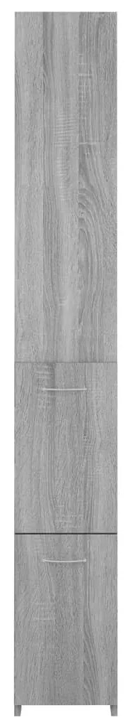 Szürke sonoma színű szerelt fa fürdőszobaszekrény 25x26,5x170cm