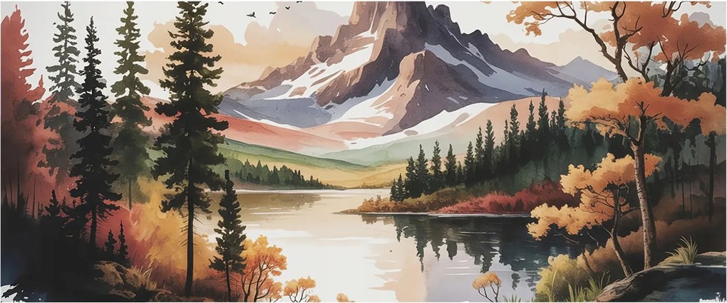 Fotótapéta Flizelin Dekoratív iroda Hegyi ősz 250x104 Ragasztó