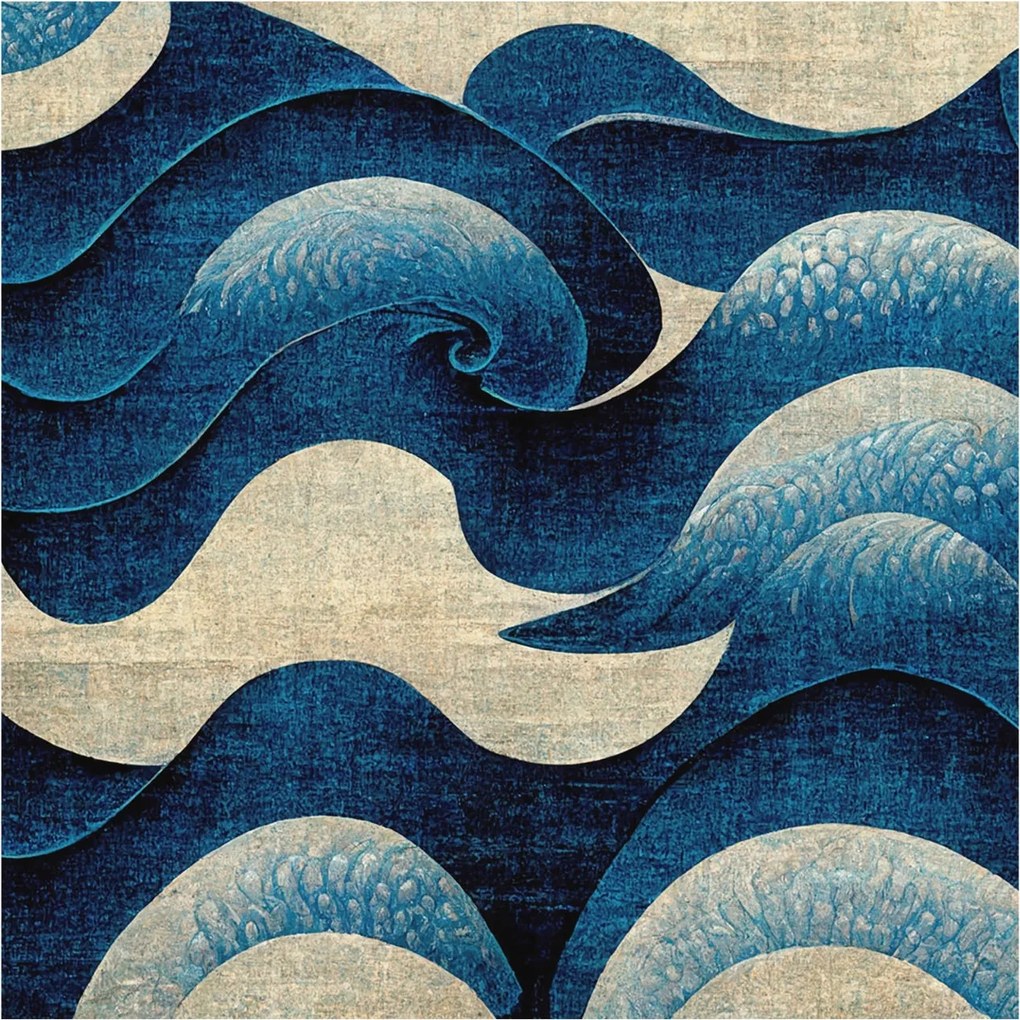 Flizelin tapéta Divatos 3D fali ragasztó Kék hullámok 250x250 Ragasztó