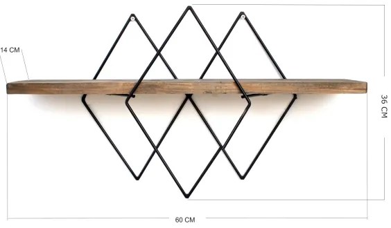 Fali polc 36x60 cm fenyő