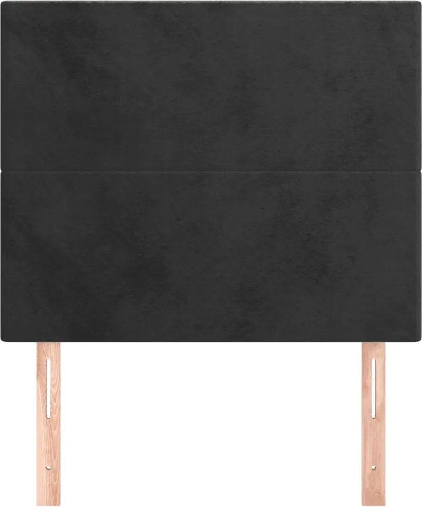 fekete bársony fejtámla 100x5x118/128 cm