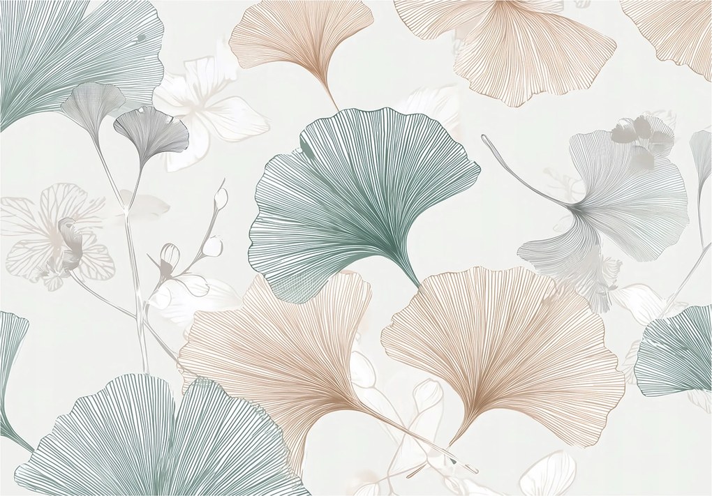 Fotótapéta Ginkgo Levelek Absztrakt Falra Hálószoba Nappali 400x280