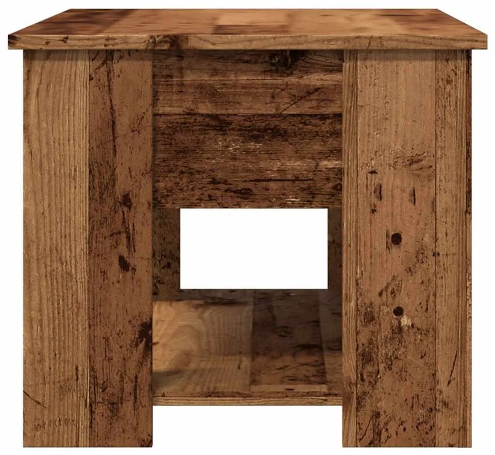 antik fás szerelt fa dohányzóasztal 79 x 49 x 41 cm
