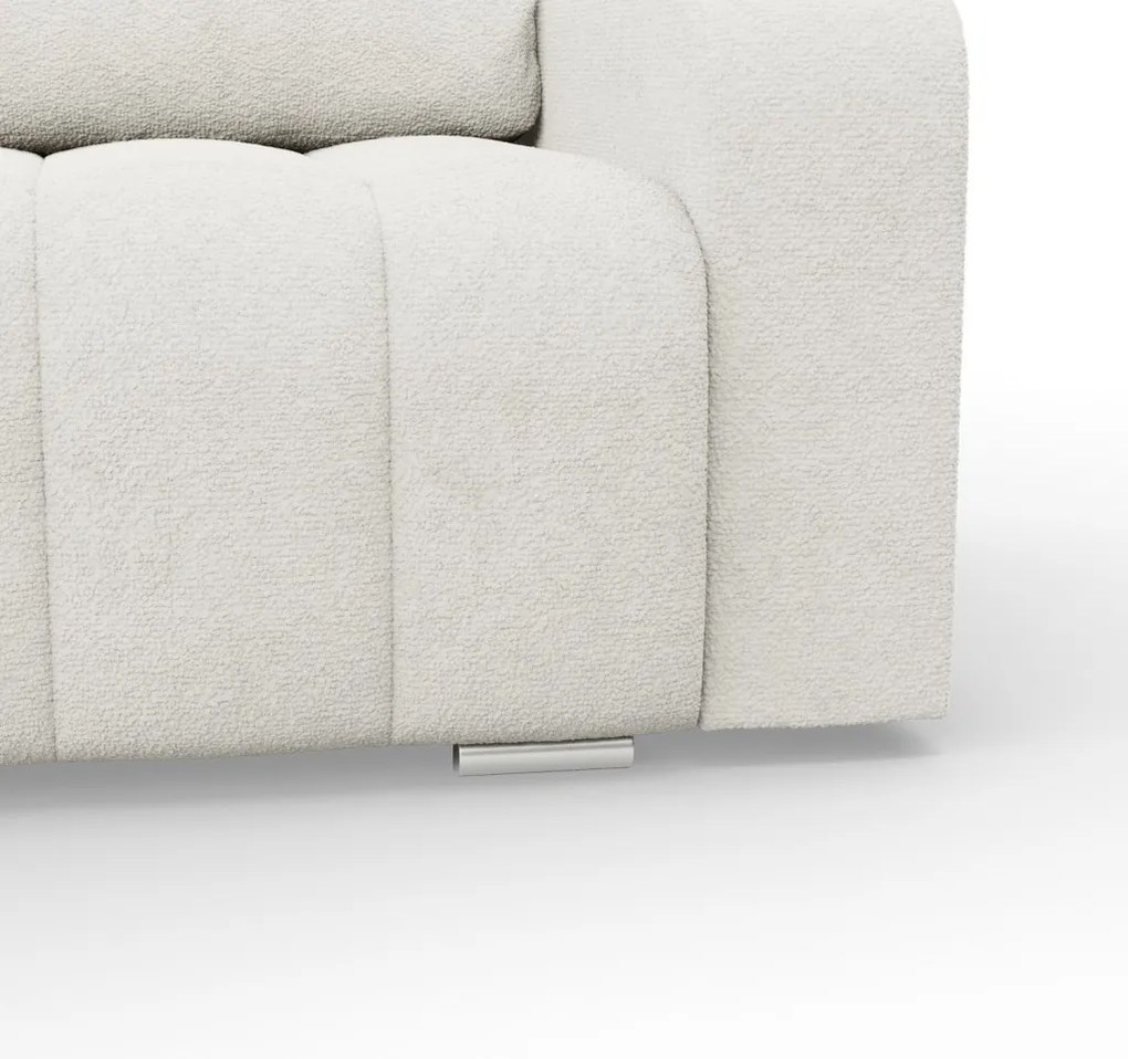 Modena sarokkanapé, bouclé, univerzális oldal, krém