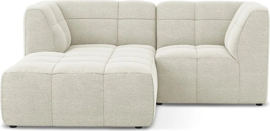 Bézs buklé sarokkanapé (bal oldali-heverő résszel) Aloha – Makamii