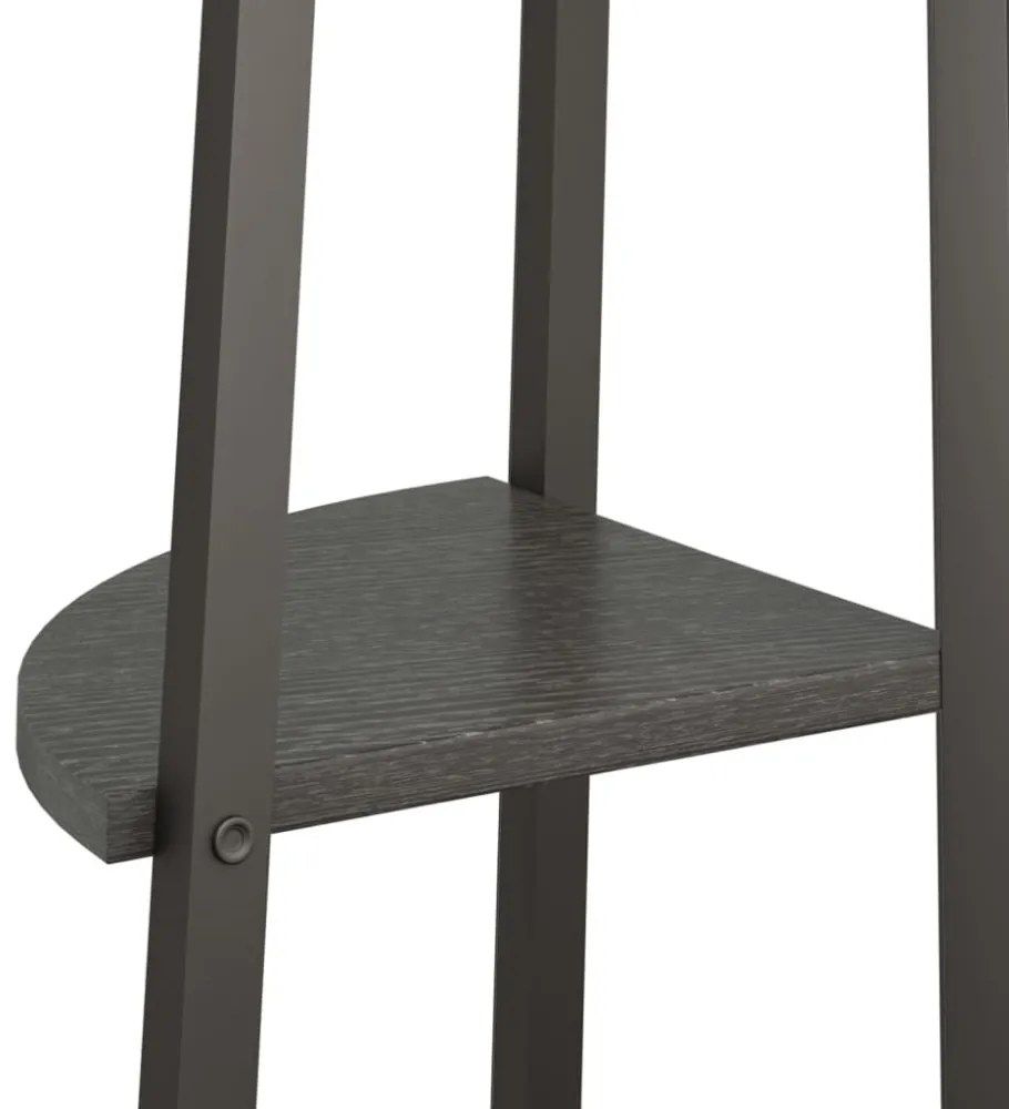 4 szintes fekete sarokpolc 45,5 x 31,5 x 150 cm