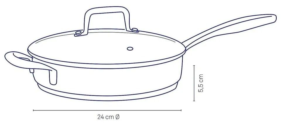 Flavoria rozsdamentes acél serpenyő fedéllel, ø 24 cm - Kela