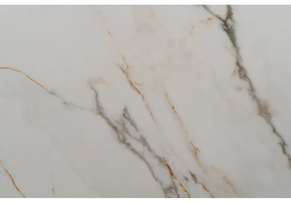 Bővíthető étkezőasztal márvány dekoros asztallappal, hosszabbító asztallappal 90x180 cm Rocía – Ixia