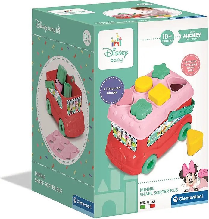 Disney Minnie Red formaválogató busz Clementoni
