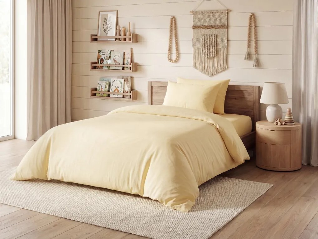 Pamut ágynemű CALMORA világossárga Ágyneműhuzat mérete: 2 db 70 x 90 cm | 160 x 220 cm