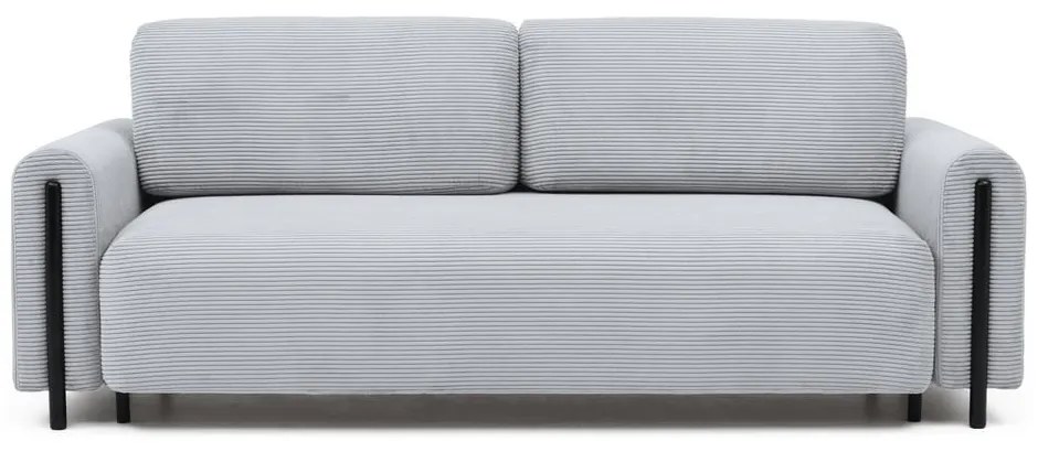 Szürke kordbársony kinyitható-tárolóhelyes kanapé 244 cm Arcadova – ELTAP