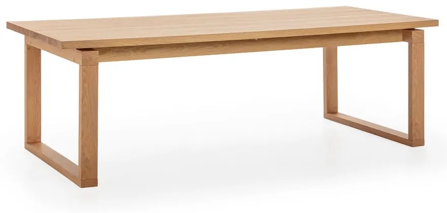 Étkezőasztal tölgyfa dekoros asztallappal 100x220 cm Rina – Marckeric