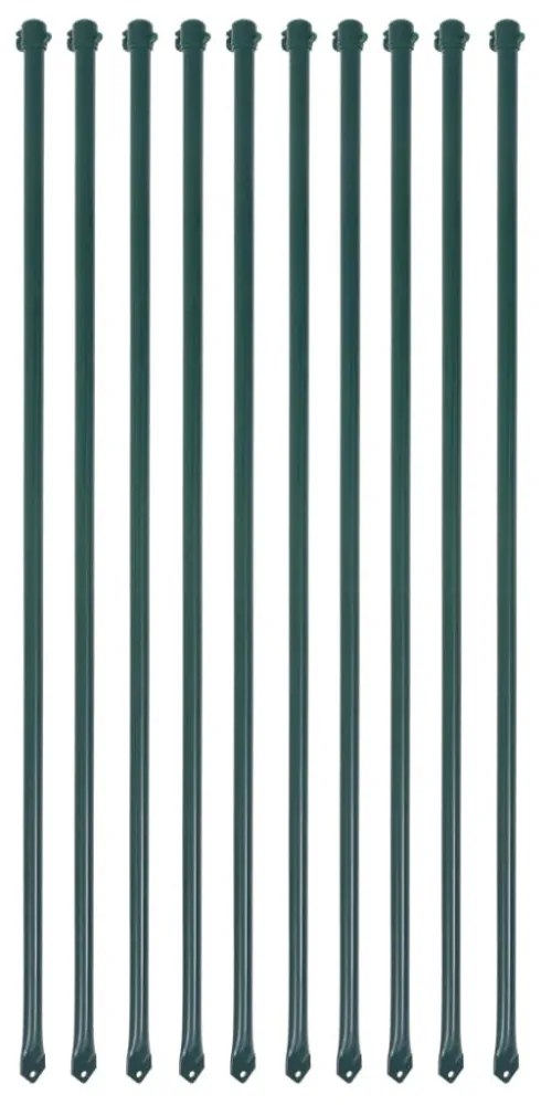 10 db zöld kerti növénytámasztó rúd 1 m