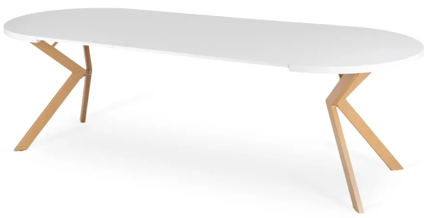 Bővíthető Étkezőasztal Fehér/Tölgy Színben. LUKAS 100-250 cm