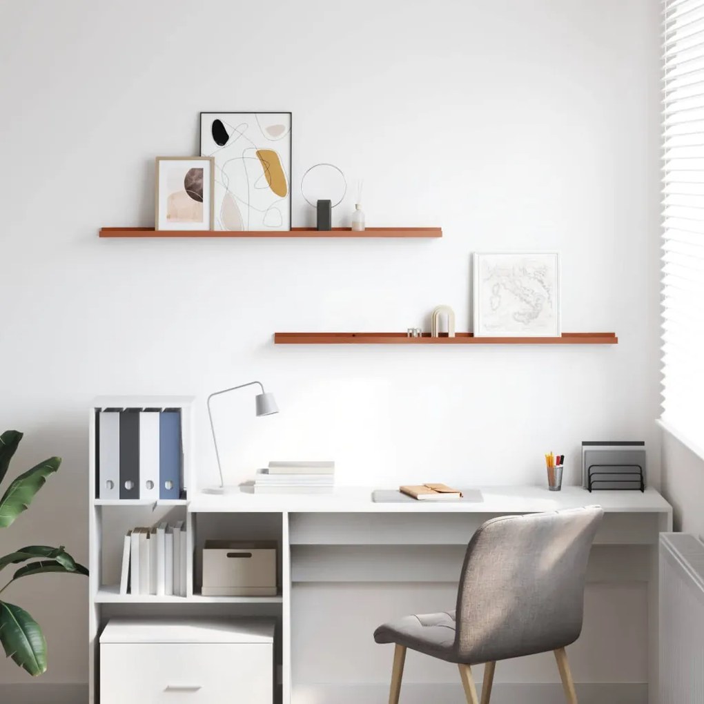 vidaXL Falpolc polcokkal tárolóval 2 pcs Piros 115 x 9 x 3 cm Faanyag