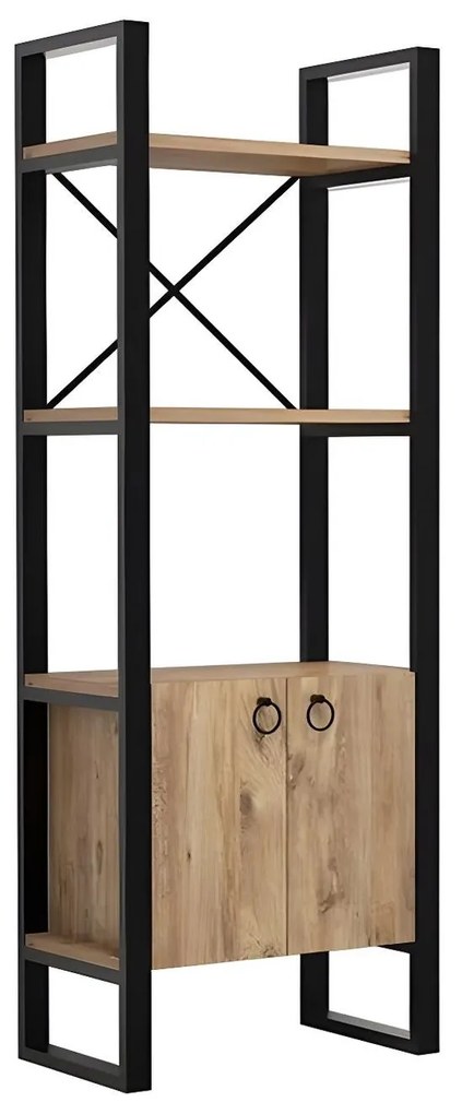 Regál Mupeli 1 (atlanti fenyő + fekete) . Akció -20%. 1092846