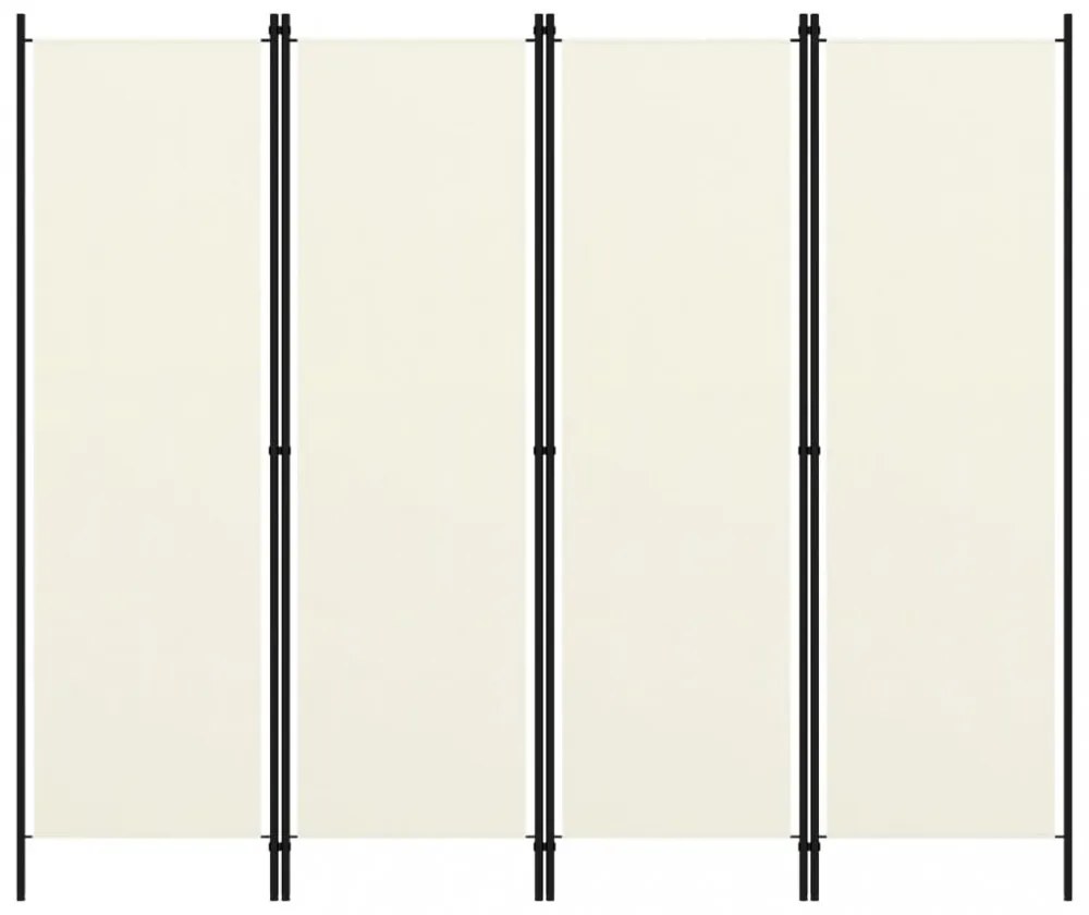 fehér 4 paneles paraván 200 x 180 cm