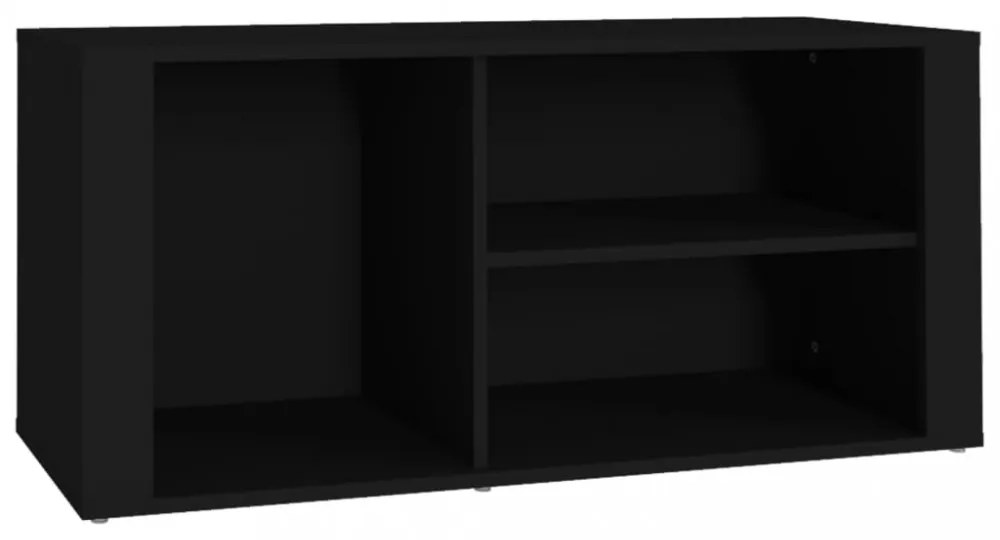 fekete szerelt fa cipősszekrény 100x35x45 cm