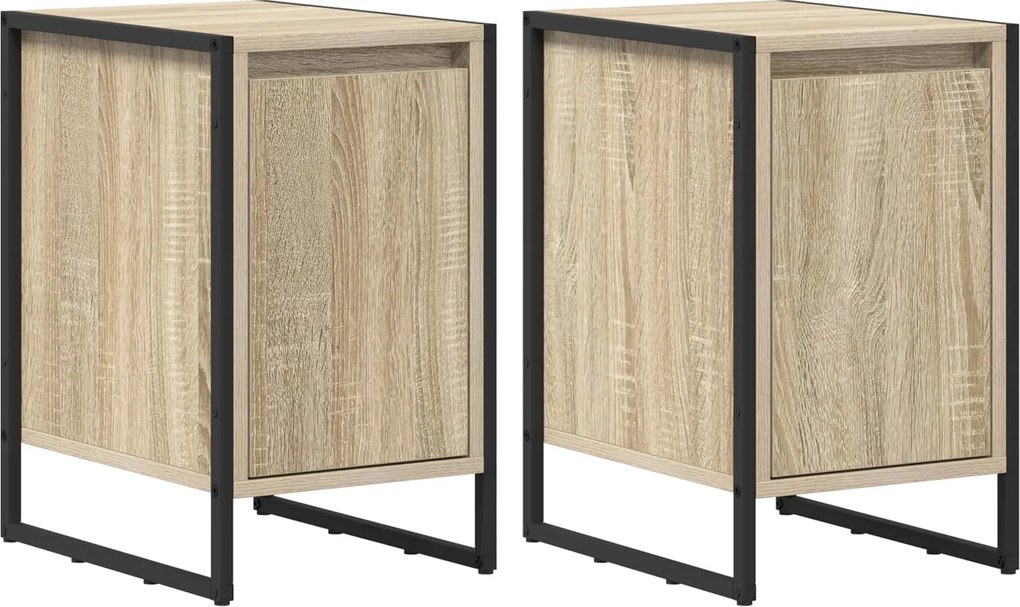 vidaXL Éjjeli asztal 2 pcs Sonoma 39,5 x 30 x 50 cm Faanyag