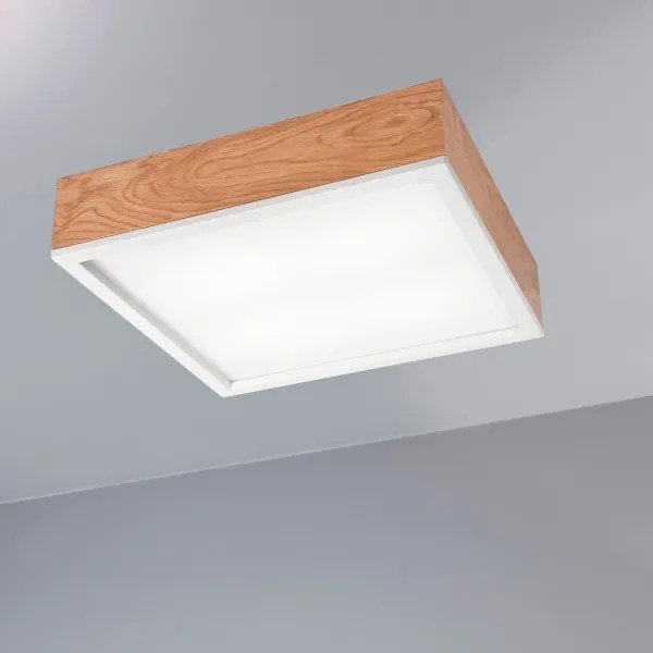Mennyezeti lámpa OAK SQUARE 4xE27/15W/230V 39x39 cm tölgy/fehér