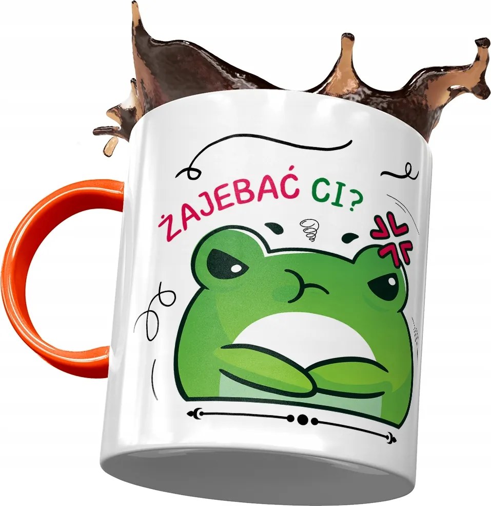 Narancssárga Bögre Vicces Béka Nyomtatott Fotóval