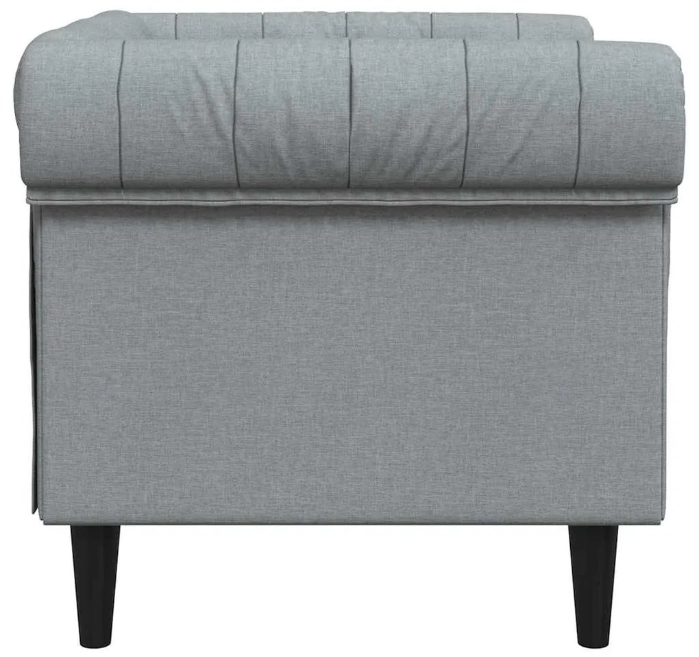 Chesterfield Kanapé Szék Világosszürke 78.5 x 74.5 x 74.5 cm