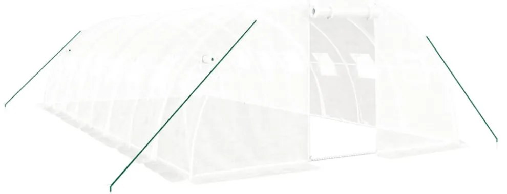 fehér acélvázas melegház 32 m² 8 x 4 x 2 m