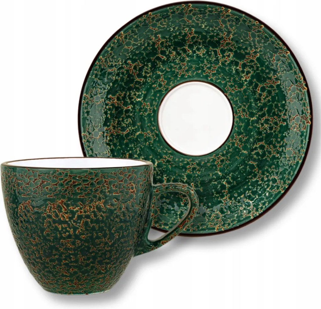Kávéscsésze porcelán zöld 300ml és csészealj 15cm Wilmax