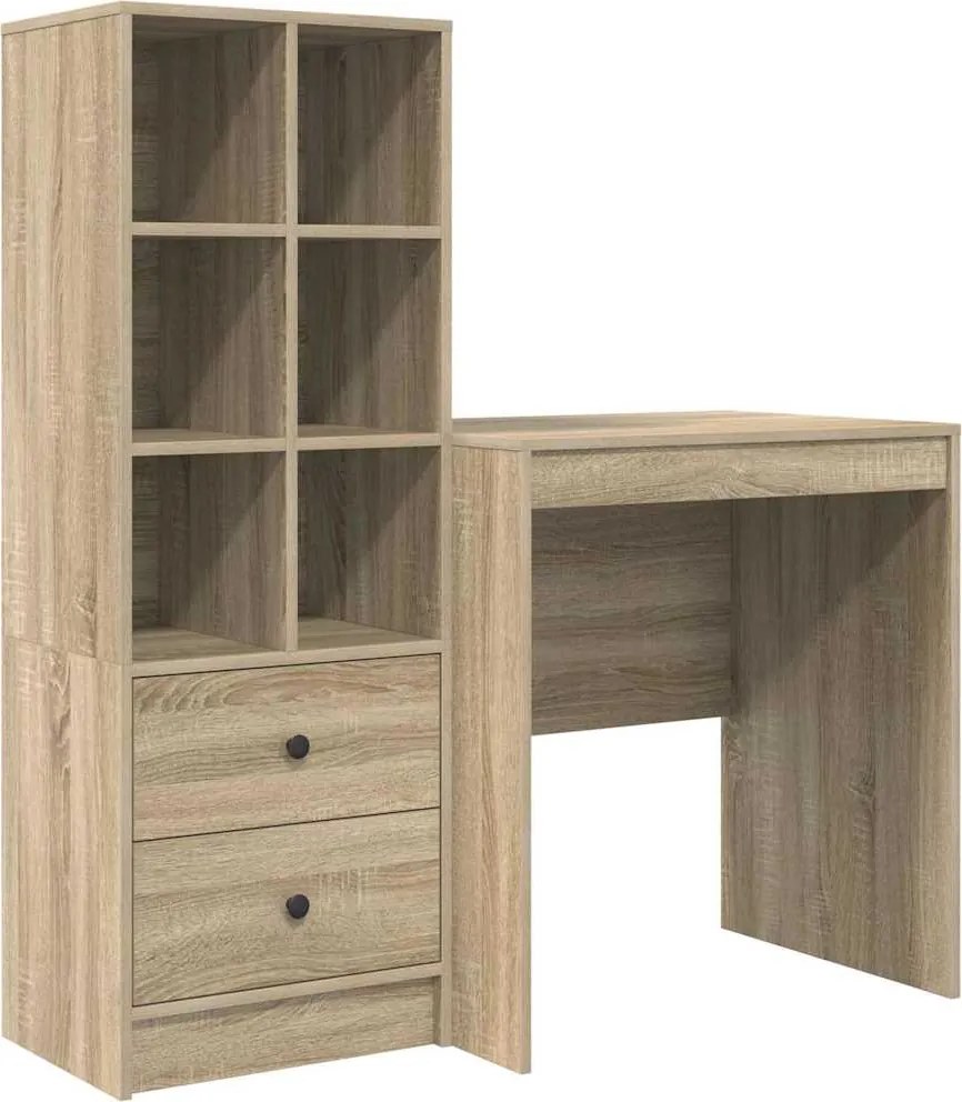vidaXL Asztal fiókkal 2 pcs Sonoma tölgy