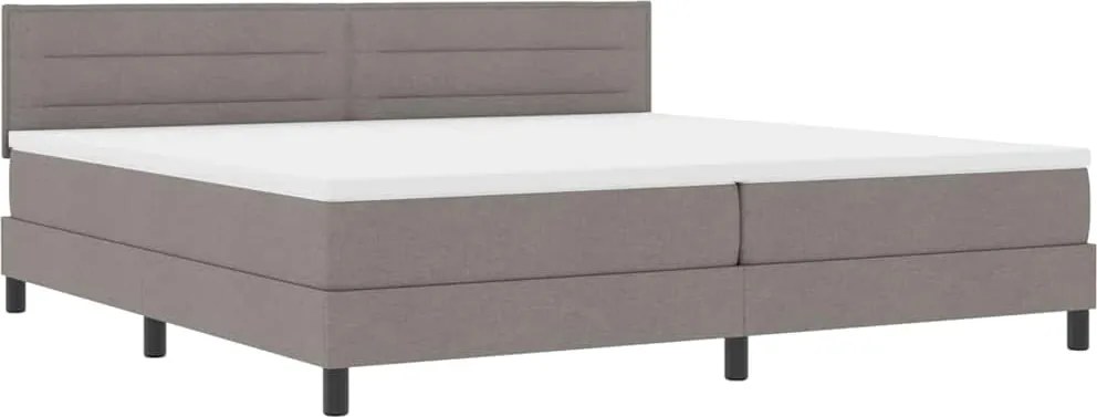 vidaXL Boxrugós ágy matracmal leddel Tópszínű 200 x 200 cm szövet
