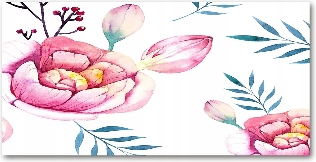 Fotó kép edzett üveg Virágos minta 140x70