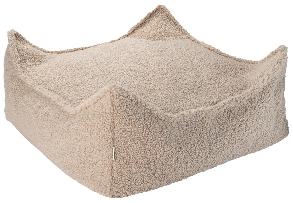 Világosbarna buklé gyerek babzsákfotel Square – Wigiwama