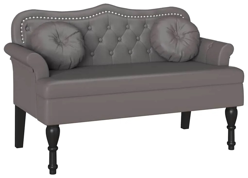 Chesterfield Pad párnával Szürke 120,5 x 65 x 75 cm Műbőr