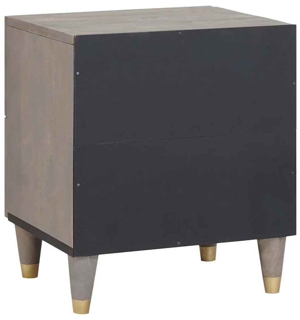 Éjjeliszekrény 2 pcs Szürke 40 x 33 x 46 cm Tömör Mangófát